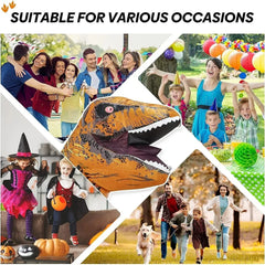 Giant T-Rex Inflatable Dinosaur Costume for Adults & Kids – Halloween Blow-Up Dinosaur Outfit