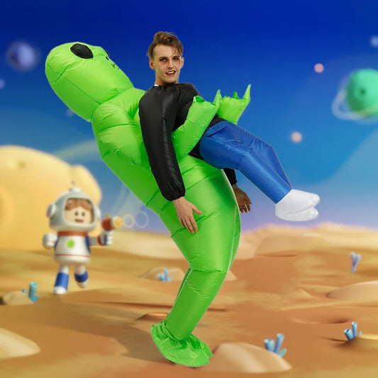 ET Alien Inflatable Suit Alien Monster Inflatable Costume Scary Green Alien Cosplay Costume for Adult Party Festival Stage