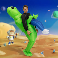 ET Alien Inflatable Suit Alien Monster Inflatable Costume Scary Green Alien Cosplay Costume for Adult Party Festival Stage