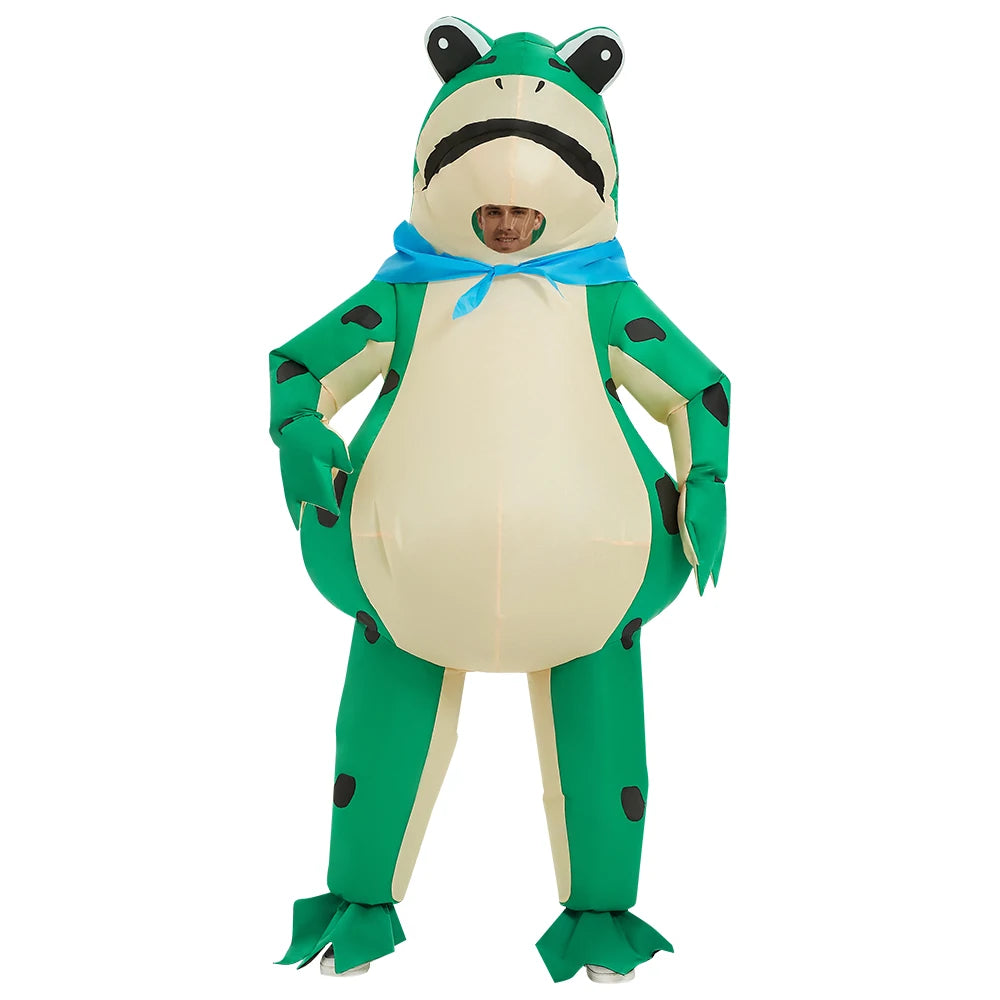 Inflatable Frog Costume Funny Full Body Blow up Cosplay Costume Suit for Adult Halloween Party Costume for Adult Role Play