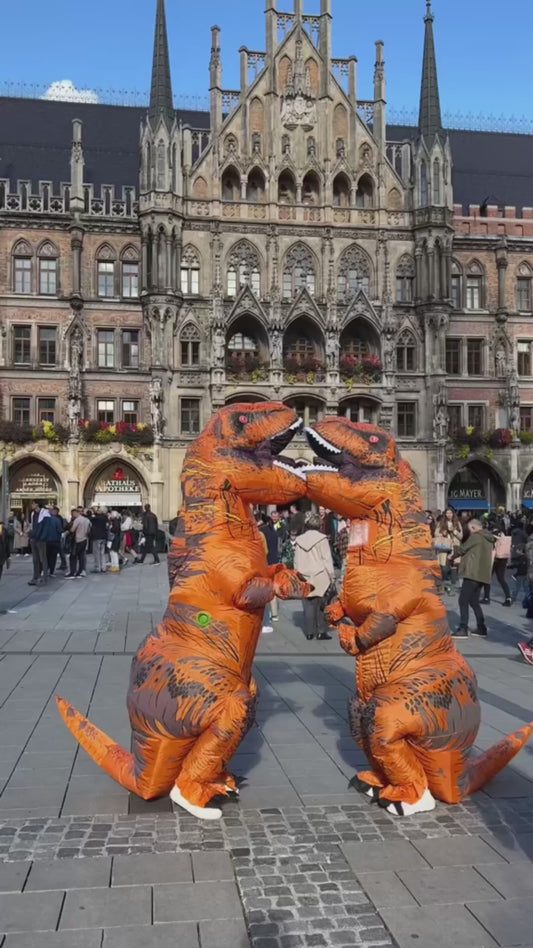 Giant T-Rex Inflatable Dinosaur Costume for Adults & Kids – Halloween Blow-Up Dinosaur Outfit